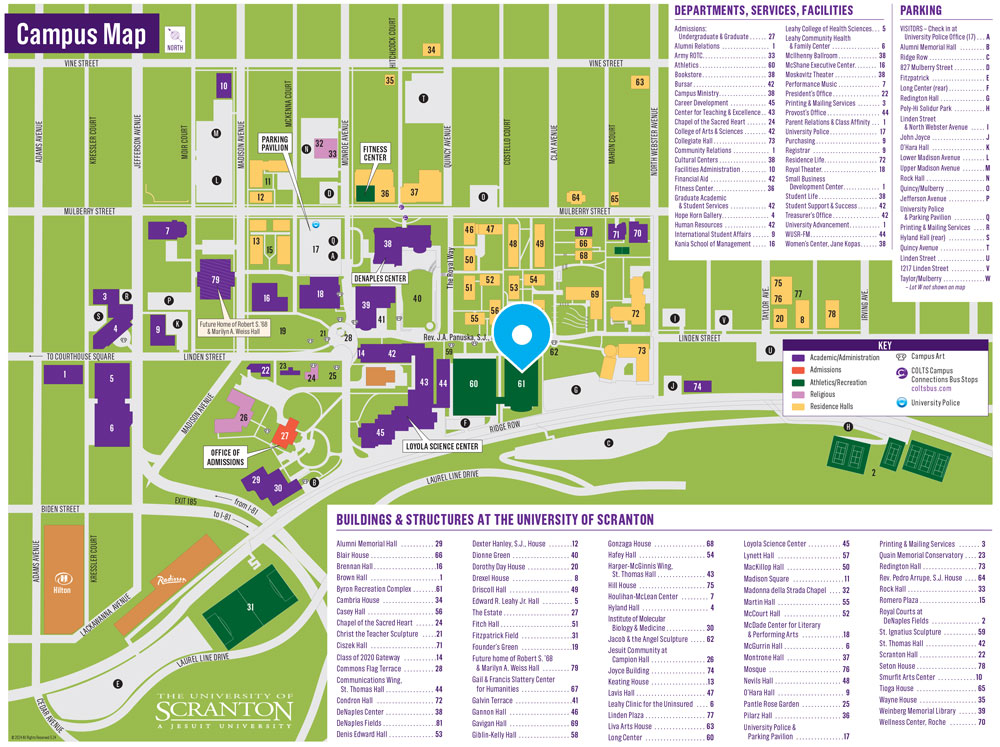 University of Scranton Campus Map Expo Parking